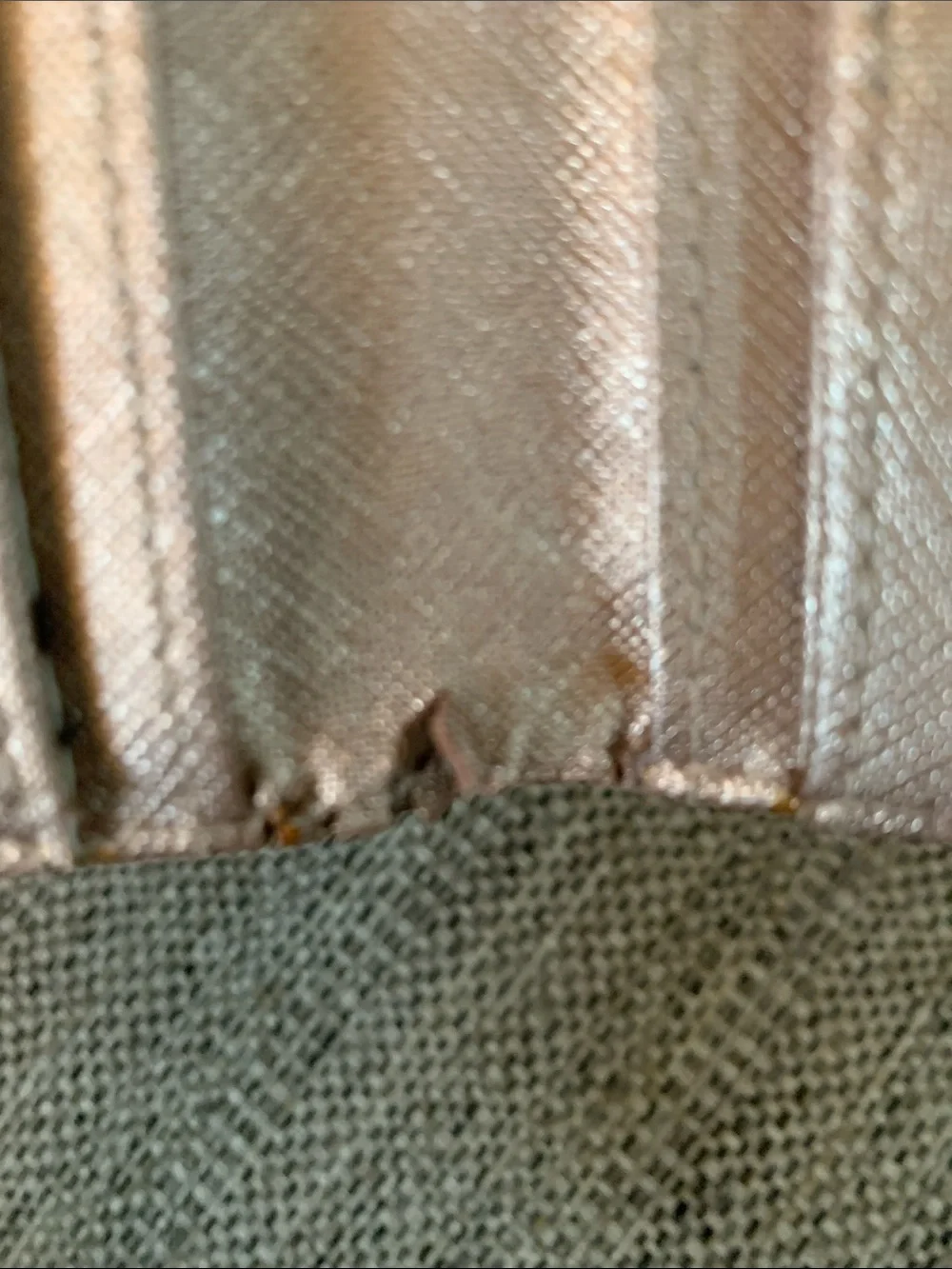 Kate Spade rose gold wallet with callouts